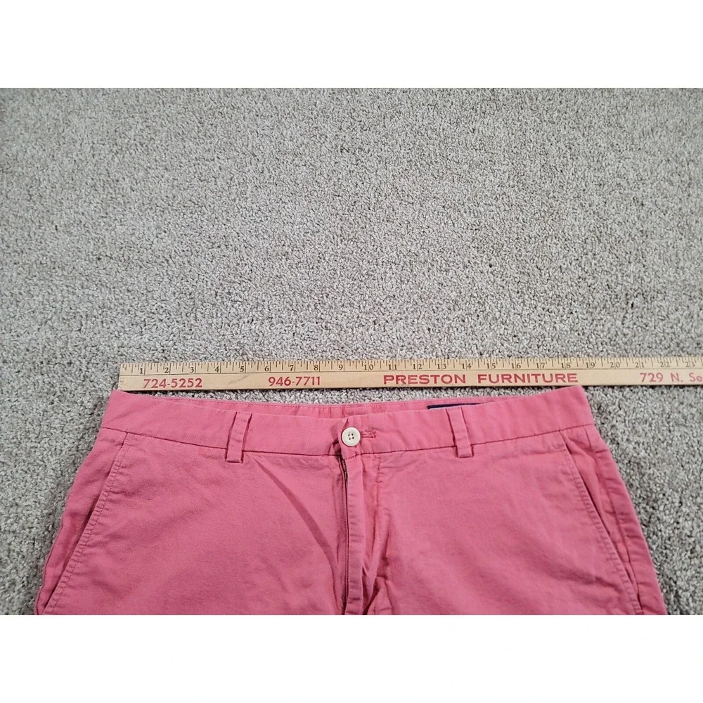 Vineyard Vines Breaker Shorts Men's 36x9 Pink Cotton Linen 4 Pocket Chino Preppy